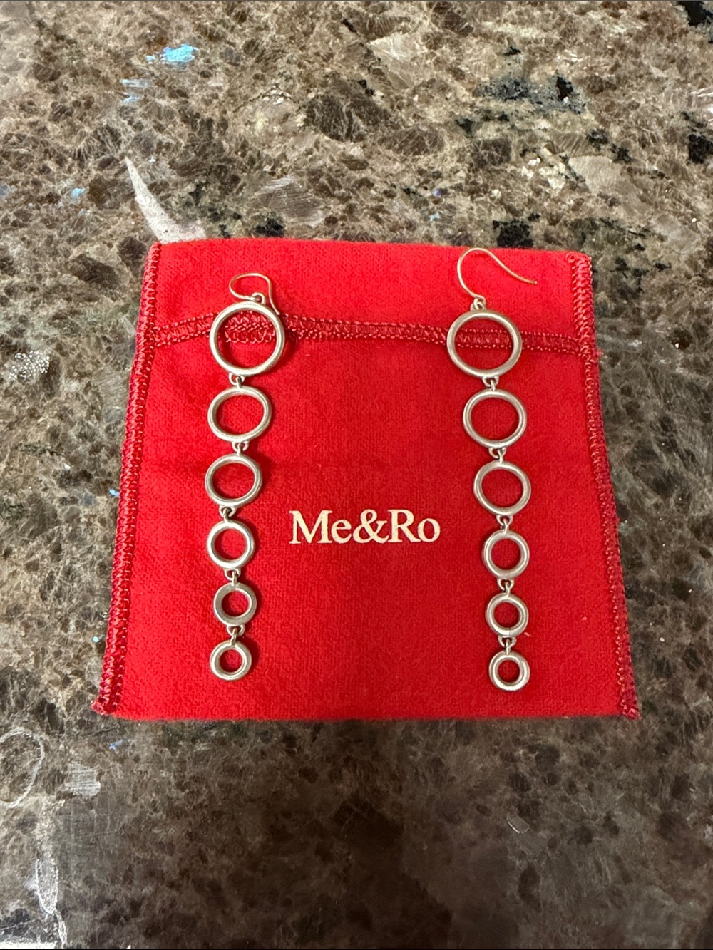 NWOT Me&Ro SS Long Graduated Sprial Circle Earrings